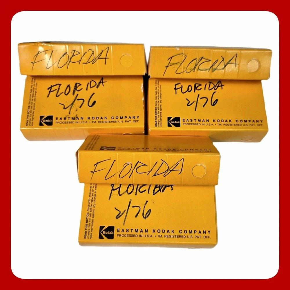 Vintage 35mm Kodak Slides Set of 3 Florida 1976 Found Footage Film Excellent